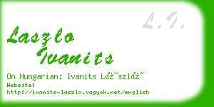 laszlo ivanits business card